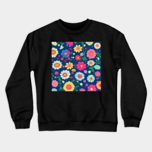 Flower Power Retro Revival Crewneck Sweatshirt